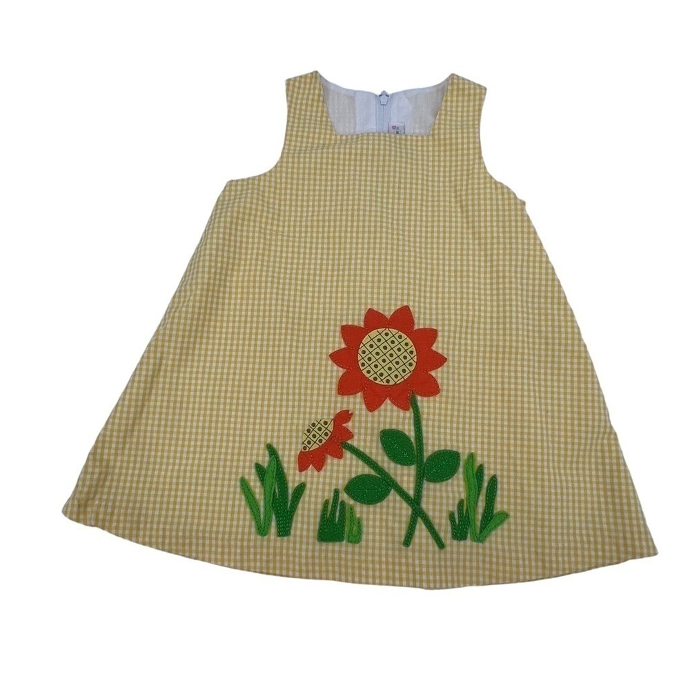 Sophie Rose Yellow Gingham Floral Summer Dress Size 24 Months Girl's
